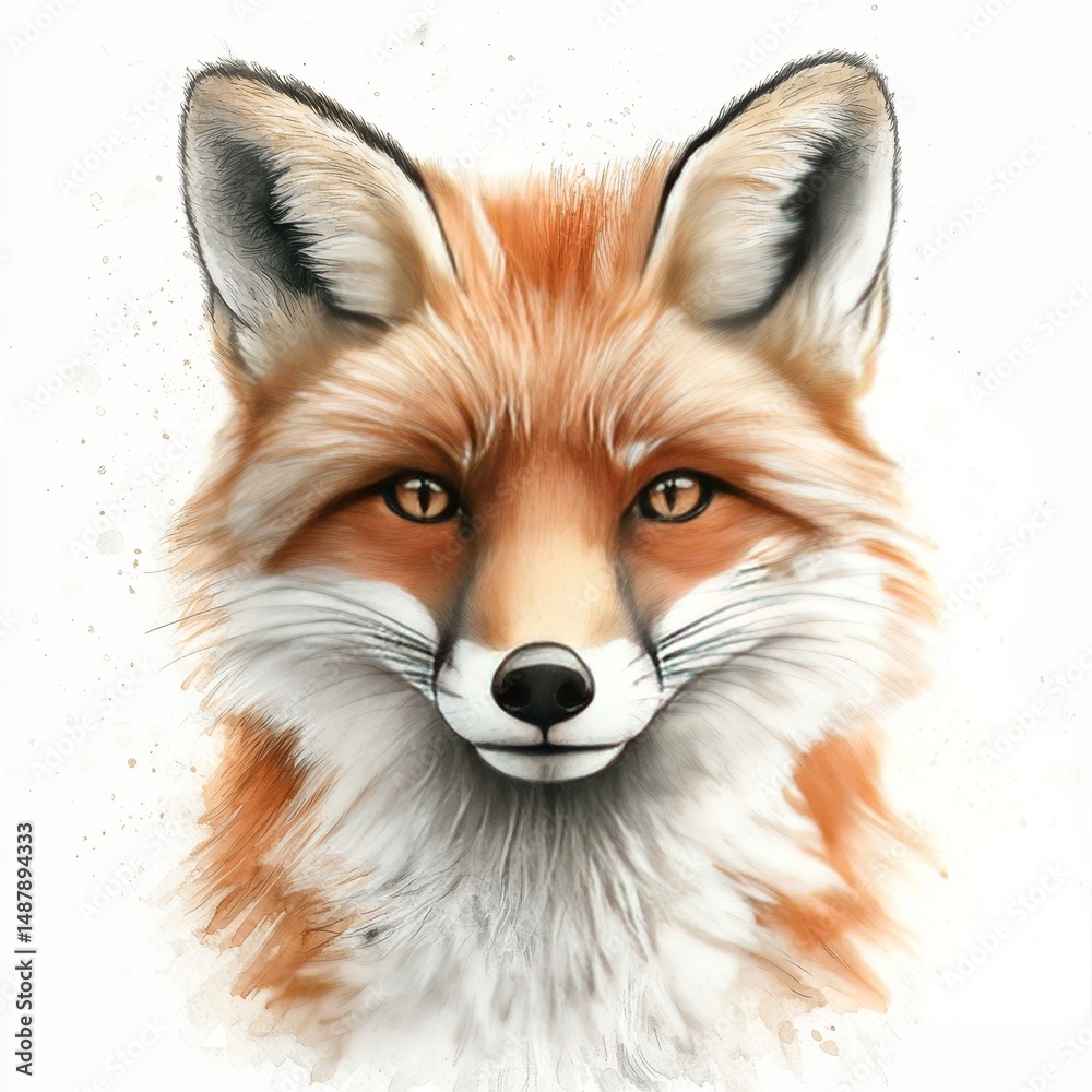 custom made wallpaper toronto digitalA fox is painted on a white background