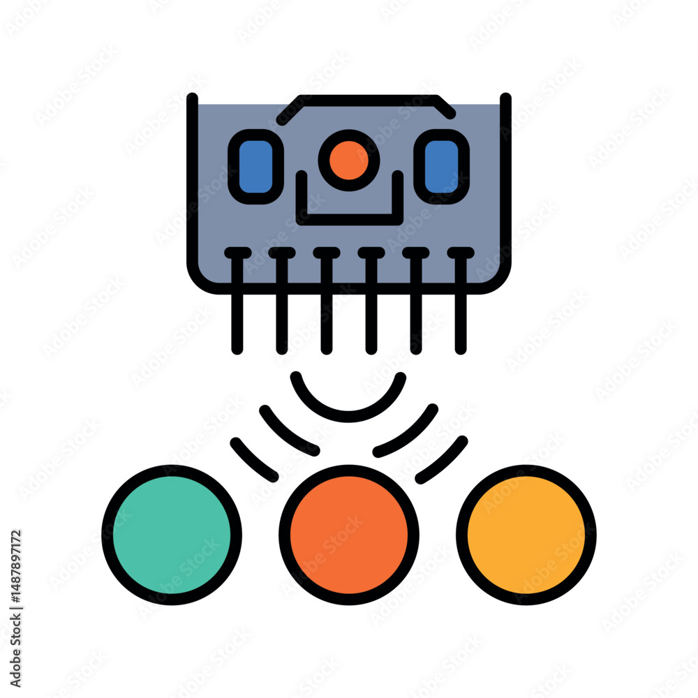 Fototapeta premium color sensor color flat icon for digital and print projects.