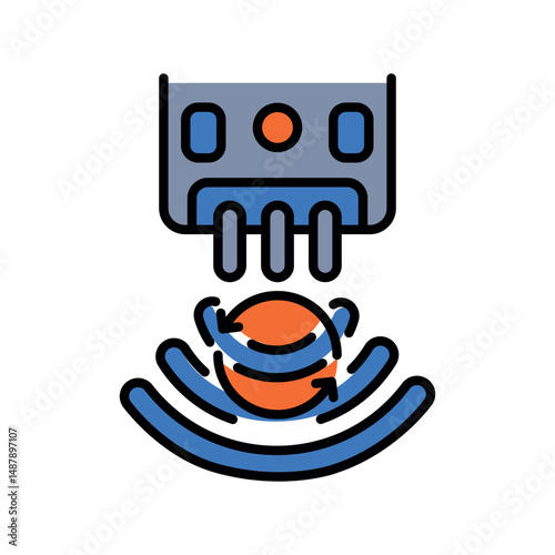 Tilt Sensor color flat icon for digital and print projects.