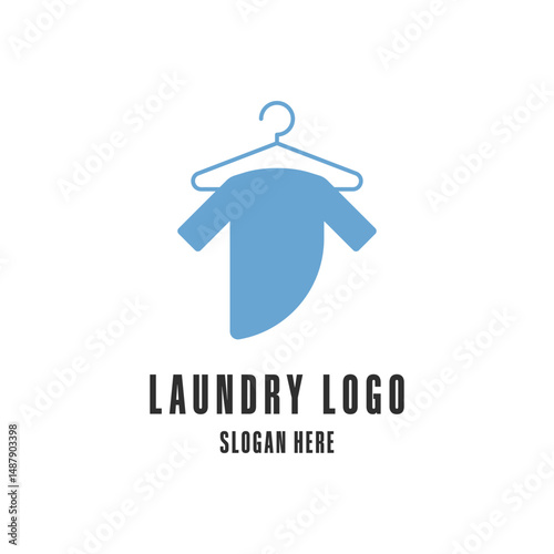 laundry logo with clothes and hanger