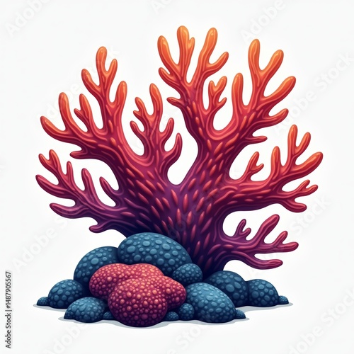 Colorful coral underwater scene