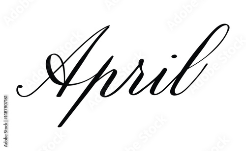 April month written using calligraphic style