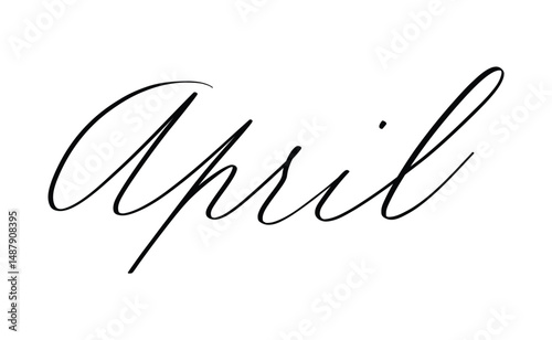 April month written using calligraphic style