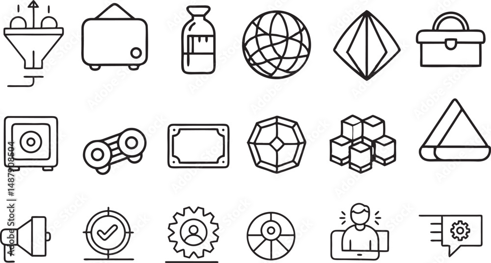 Diverse Icon Set for Health, Productivity, and Communication Diverse Icon Set for Health, Productivity, and Communication