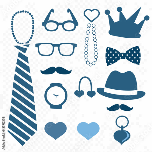 Seamless  Pattern Vector with set of vector illustration of a set of summer accessories