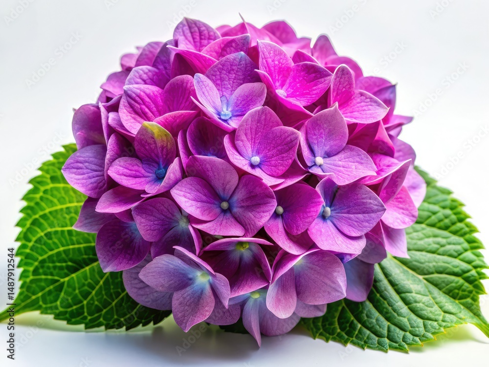Fototapeta premium Macro Hydrangea Photography: Close-up Isolated White Background Flower Images