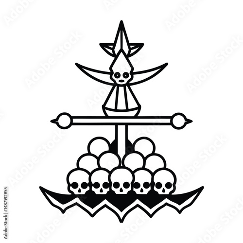 Obraz na plátně leviathan cross skull tower balance