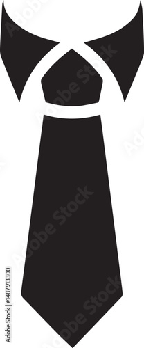 Sleek Tie silhouette simple flat vector