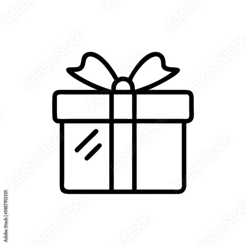 Gift box with ribbon design for holiday greeting cards concept  
