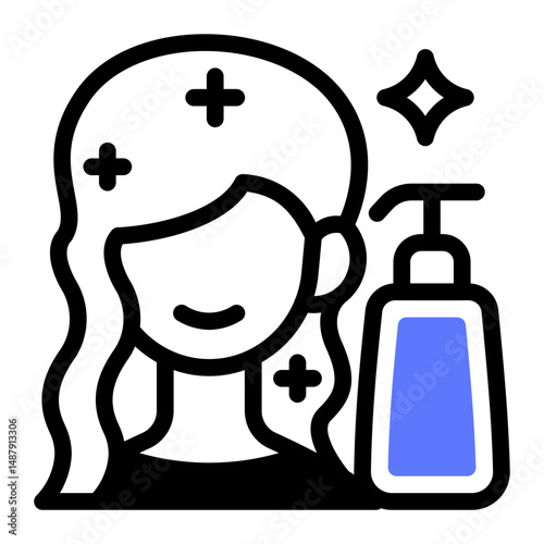This Hair mousse icon is suitable for Beauty Salon, Spa, Barber Shop, etc