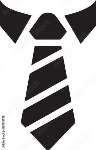Sleek Tie silhouette simple flat vector