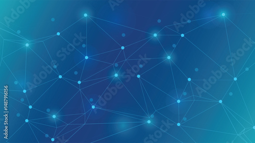Modern digital background featuring connected network points and glowing nodes on a blue gradient