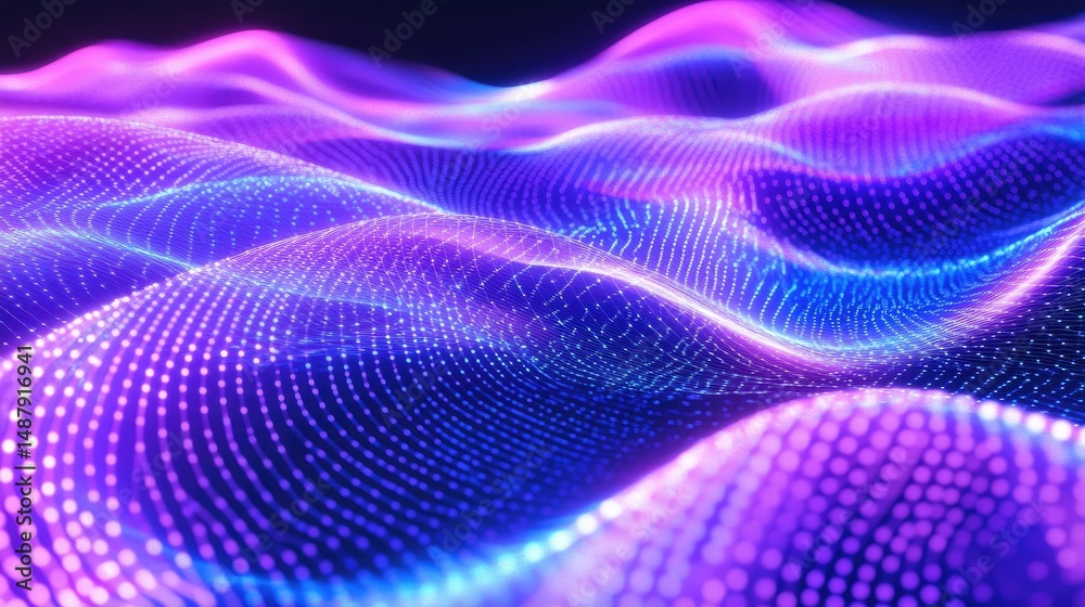 Vibrant Glowing Digital Wave with Futuristic Neon Design Vibrant Glowing Digital Wave with Futuristic Neon Design