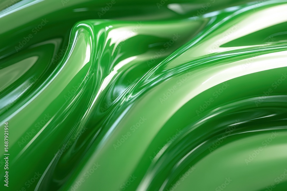Abstract green wavy liquid background
