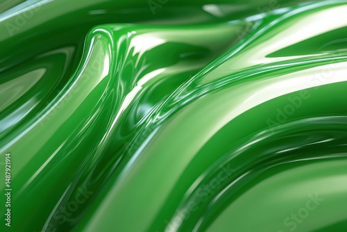Obraz na płótnie Abstract green wavy liquid background w salonie