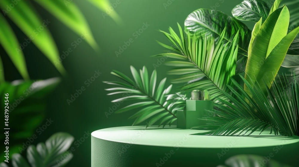 Green plant podium display