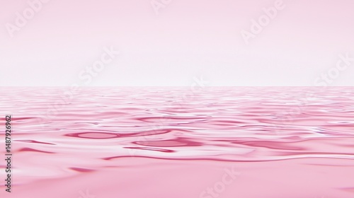 Pink water surface with gentle ripples.