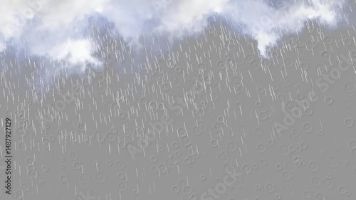 Cloudy raindrops footage animation in real time rain animation with green screen, rain looping, cloud, raindrops