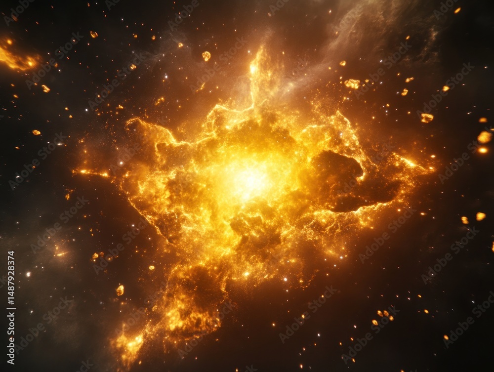 Fiery explosion in space