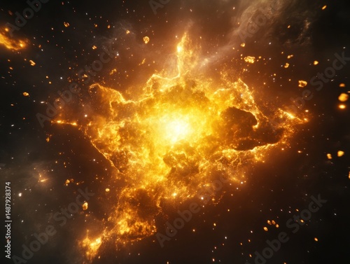 Obraz na płótnie Fiery explosion in space w salonie