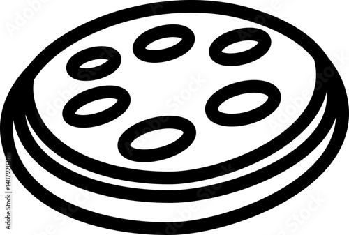 Pita Bread Line Icon