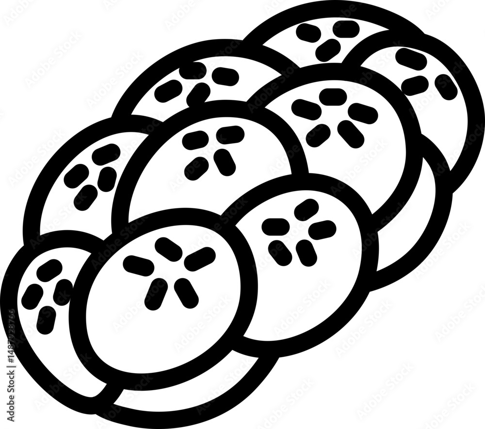 Obraz premium Challah Line Icon