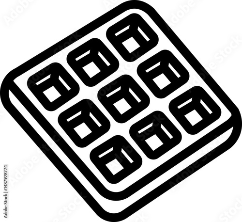 Waffle Line Icon