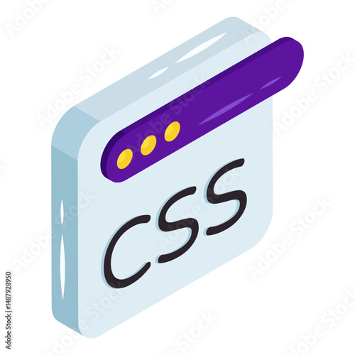 A trendy design icon of css website 