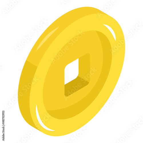 Conceptual isometric design icon of pause button 
