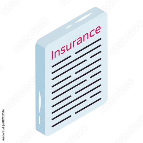 Trendy design icon of insurance paper 