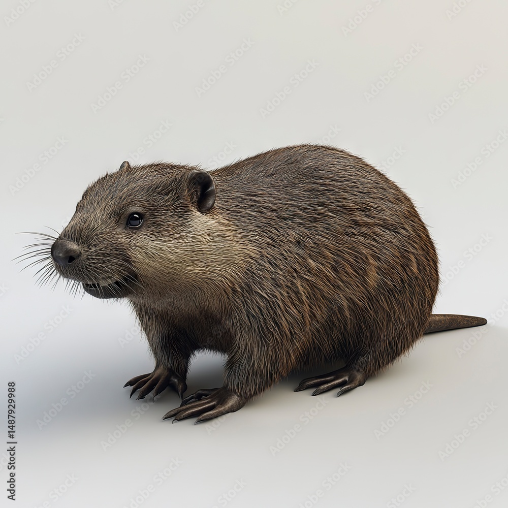 Fototapeta premium Photo of Beaver Isolated on white background