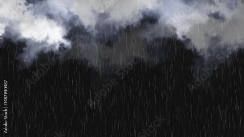 sky Raindrops footage animation in real time rain animation, rain looping, cloud, raindrops,