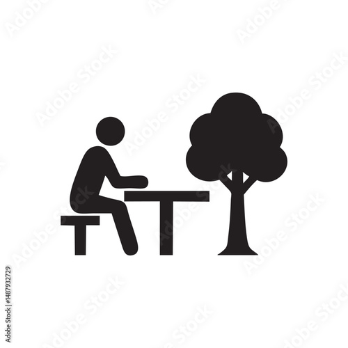 rest area vector icon
