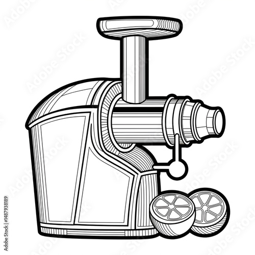juicer machine Illustration vector style coloring page 