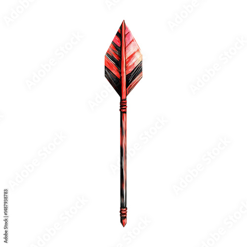 Red Arrowhead Tribal Design