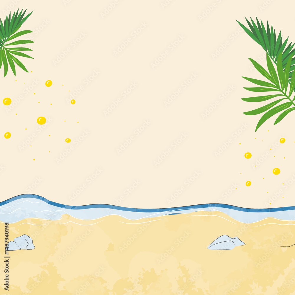 Obraz premium Minimal Beach Background with Cream Tones