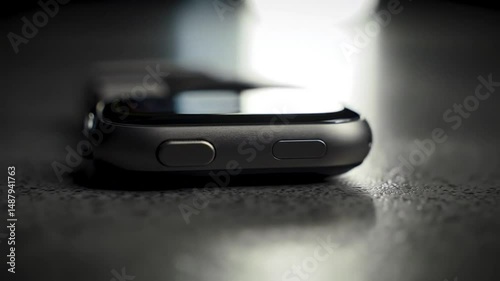 Single Perfectly Designed Smartwatch on Polished Concrete Surface