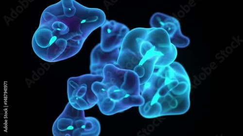 Abstract Organic Forms Evolving in Generative Design Simulation