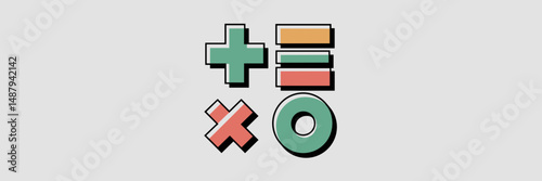 Vector icon sheet of math symbols – Great for tutoring services, classroom visuals, or educational materials