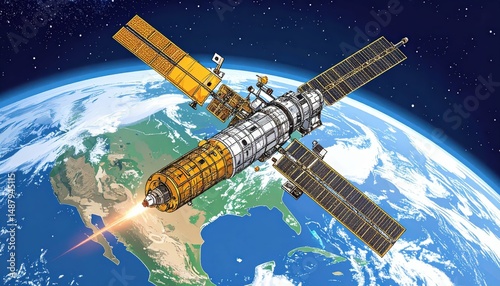 Space Elevator Technology in Orbit Above Planet Earth