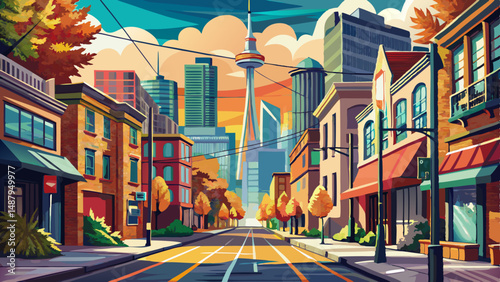 looking southwest on Duncan St, south of Adelaide St W, in Toronto, Canada