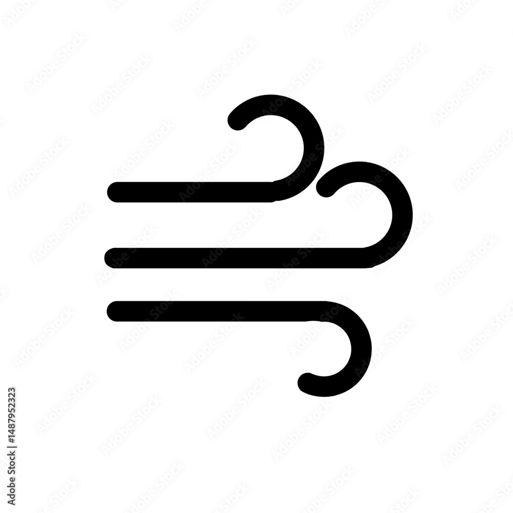 Blowing Wind Symbol on white Background Blowing Wind Symbol on white Background