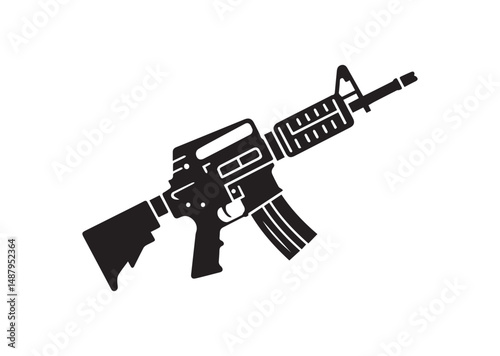 Assault rifle Silhouette Vector