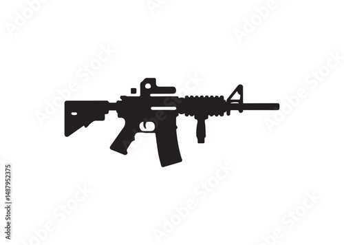 Assault rifle Silhouette Vector