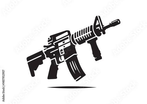 Assault rifle Silhouette Vector