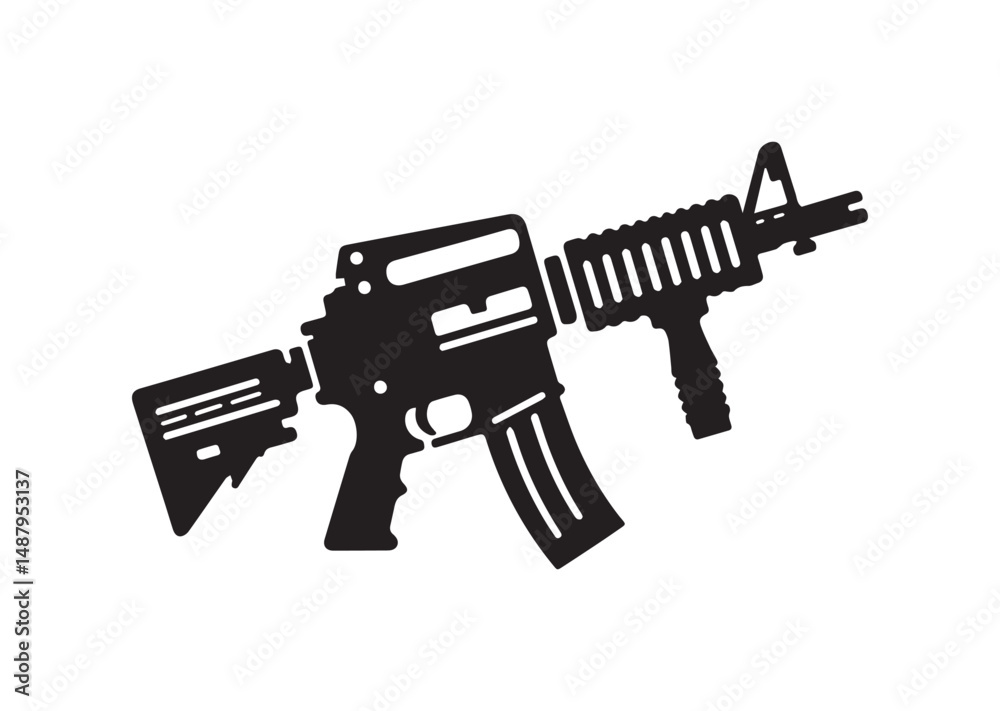 Assault rifle Silhouette Vector Assault rifle Silhouette Vector