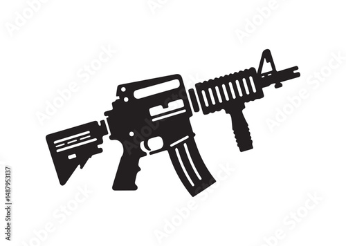 Assault rifle Silhouette Vector