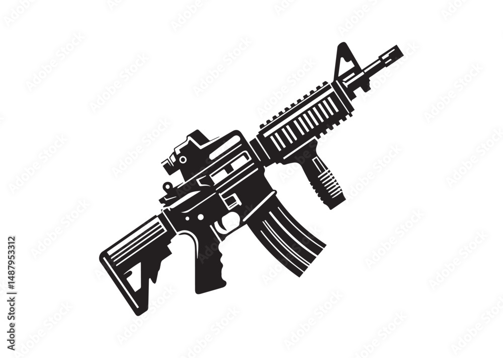 Assault rifle Silhouette Vector Assault rifle Silhouette Vector