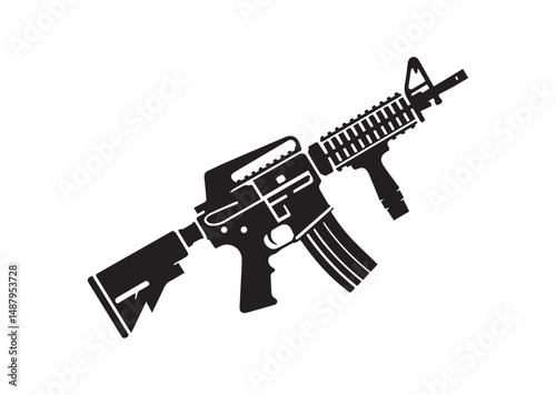 Assault rifle Silhouette Vector