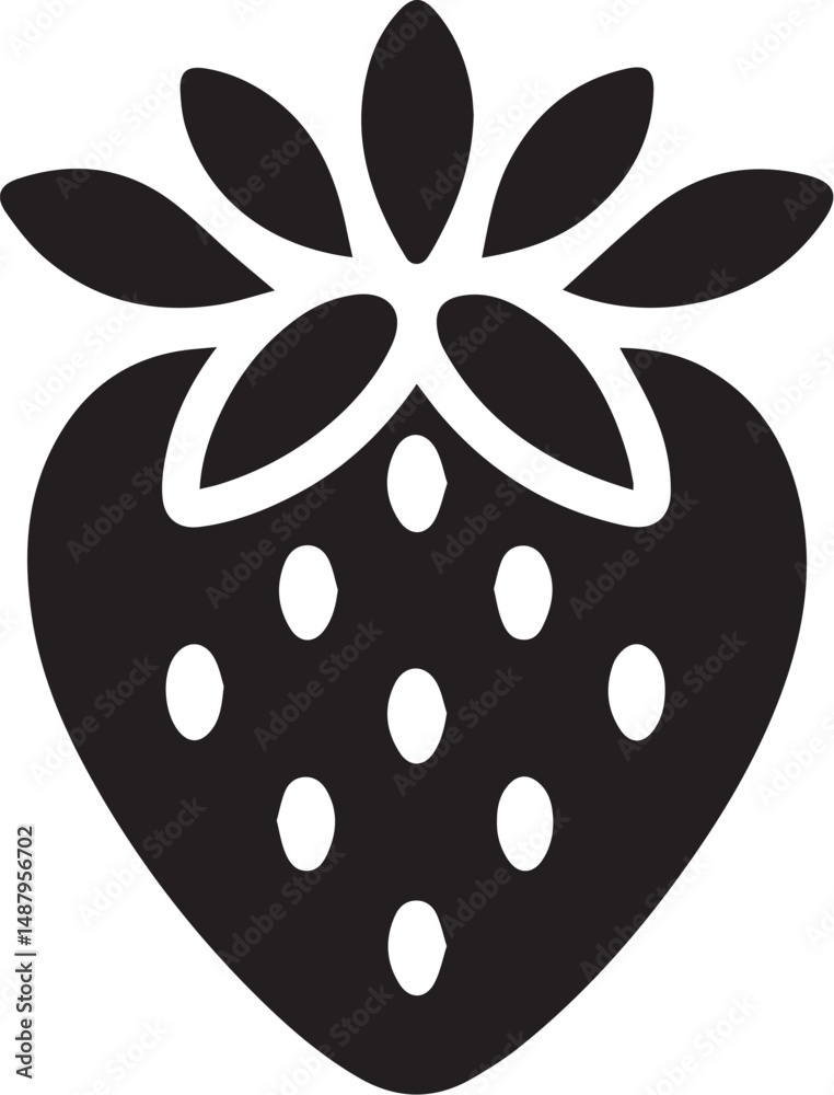 Naklejka premium Strawberry silhouette vector art